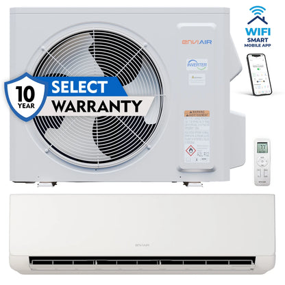 EnviAir 2-Ton 24,000 BTU 19 SEER Smart Single-Zone Ductless Mini-Split Heat Pump System – 230V - EMSS188S24ZE230A (Includes Indoor & Outdoor Units)